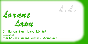 lorant lapu business card