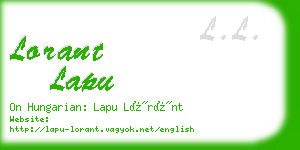 lorant lapu business card